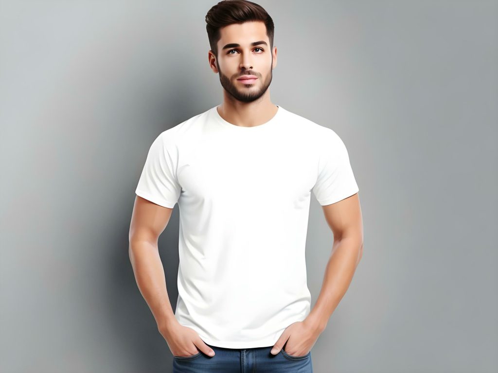 Man in a white t-shirt