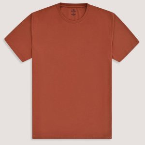 Waffle-Knit Henley – Rust