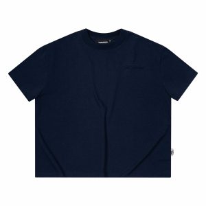 Waffle-Knit Henley – Navy